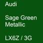 Preview: Audi, Sage Green Metallic, LX6Z / 3G.